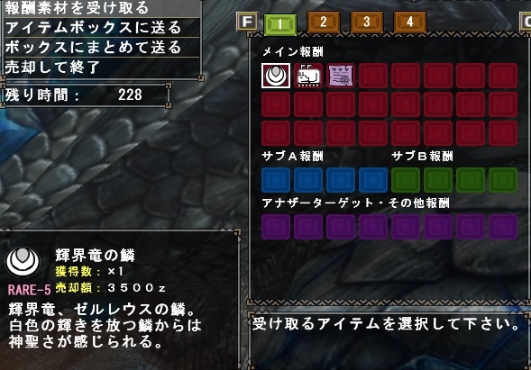 ゼルレウス受注画面